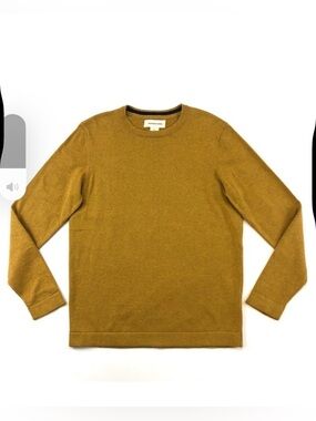 Fredrik Anderson Copenhagen gold cotton crew neck mens pullover sweater Small